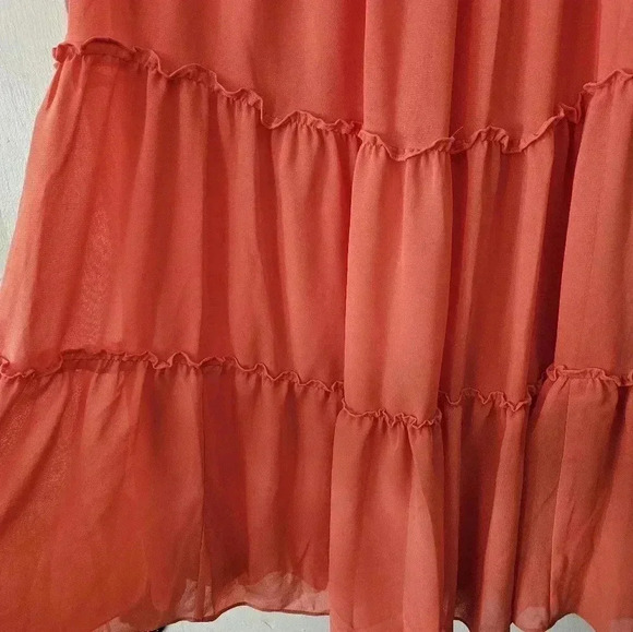 Bleecker 126 Women's Tangerine Tiered Babydoll Dress Size 20W, NWT Flowy - Picture 2 of 8